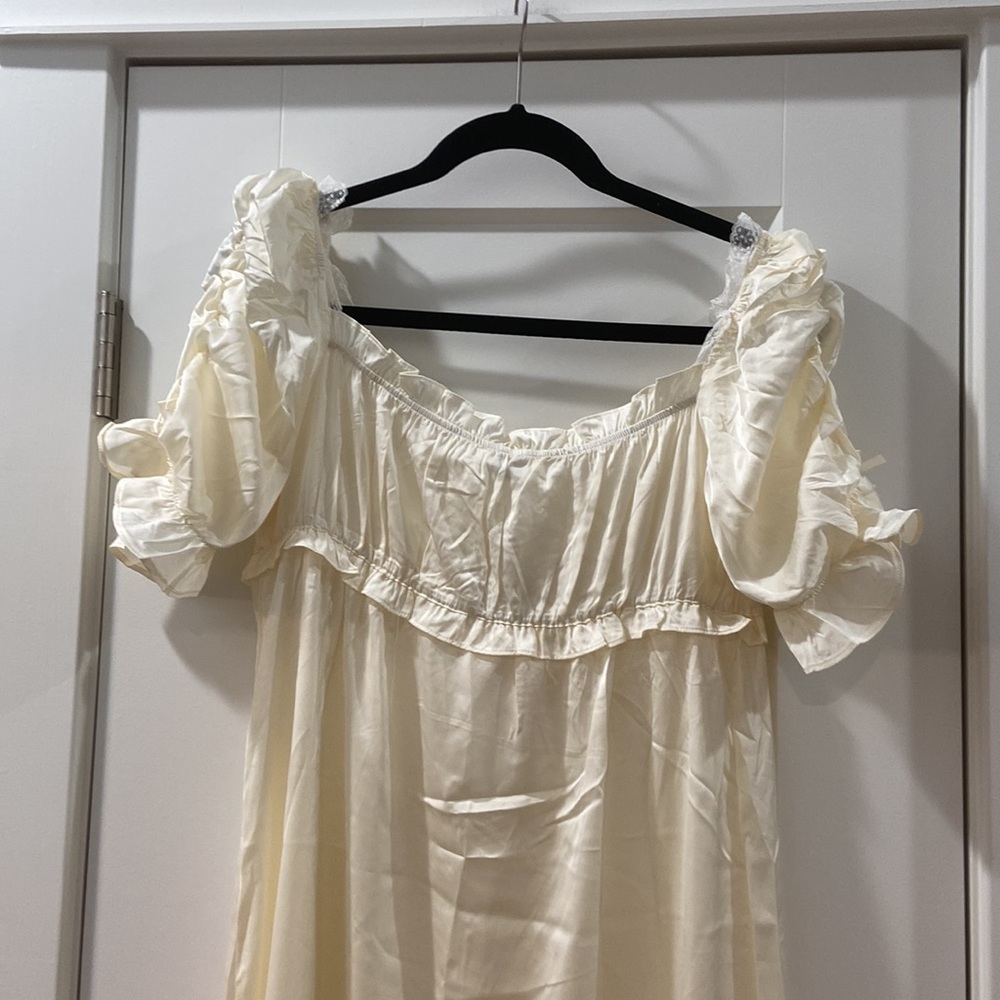 Vintage inspired ivory nightgown ruffles and lace Romantic Design Studio Xl NWT - Picture 8 of 10